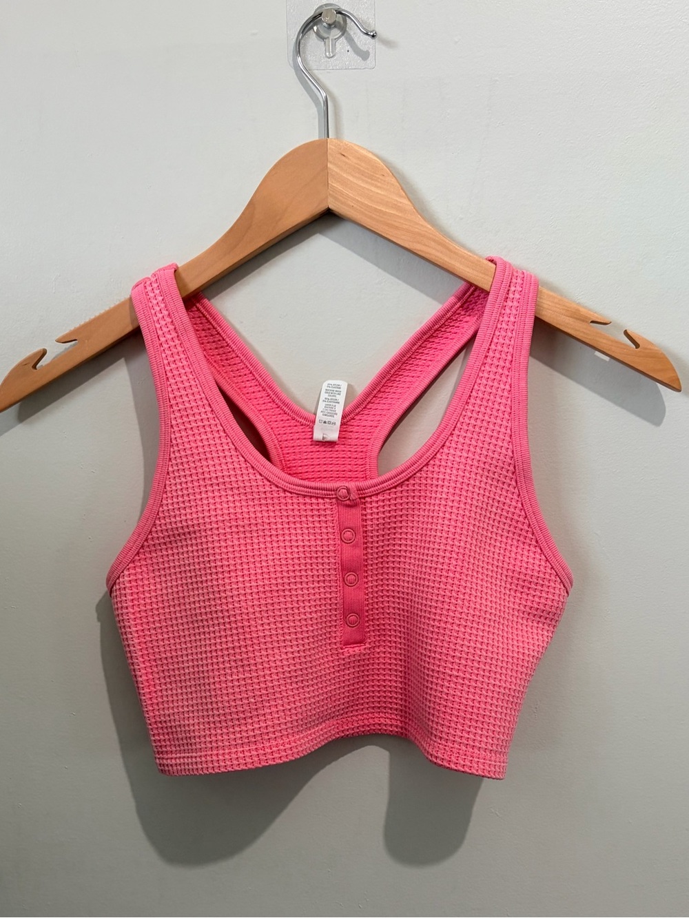 OFFLINE by Aerie Recharge Waffle Henley Sports Bra Crop Top - Size M